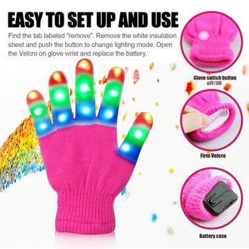 Viposoon Christmas Gifts For Kids, Led Gloves For Kids Gifts For 4 5 6 7 8 9 10 Year Old Girls, Fun Gifts For 5-14 Year Old Girl