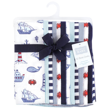 Hudson Baby Unisex Baby Flannel Burp Cloth 12Pk, Lighthouse, One Size