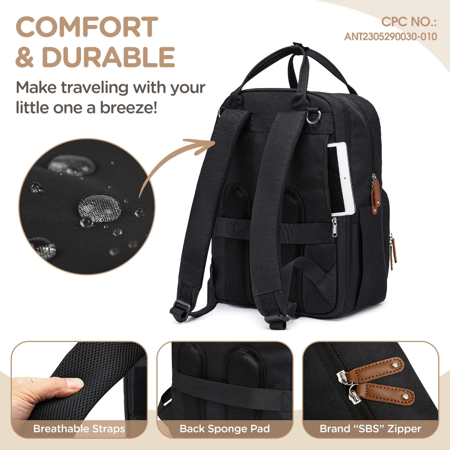 Qualyphant Extra Large Diaper Bag Backpack For Two Kids, Expandable 35L Baby Bags For Mom Girl Boy Dad Toddler, Big Travel Diape