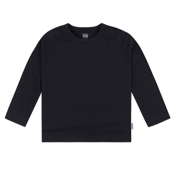 Gerber Baby Toddler 5-Pack Solid Long Sleeve T-Shirts Jersey 160 Gsm, Black, 4T