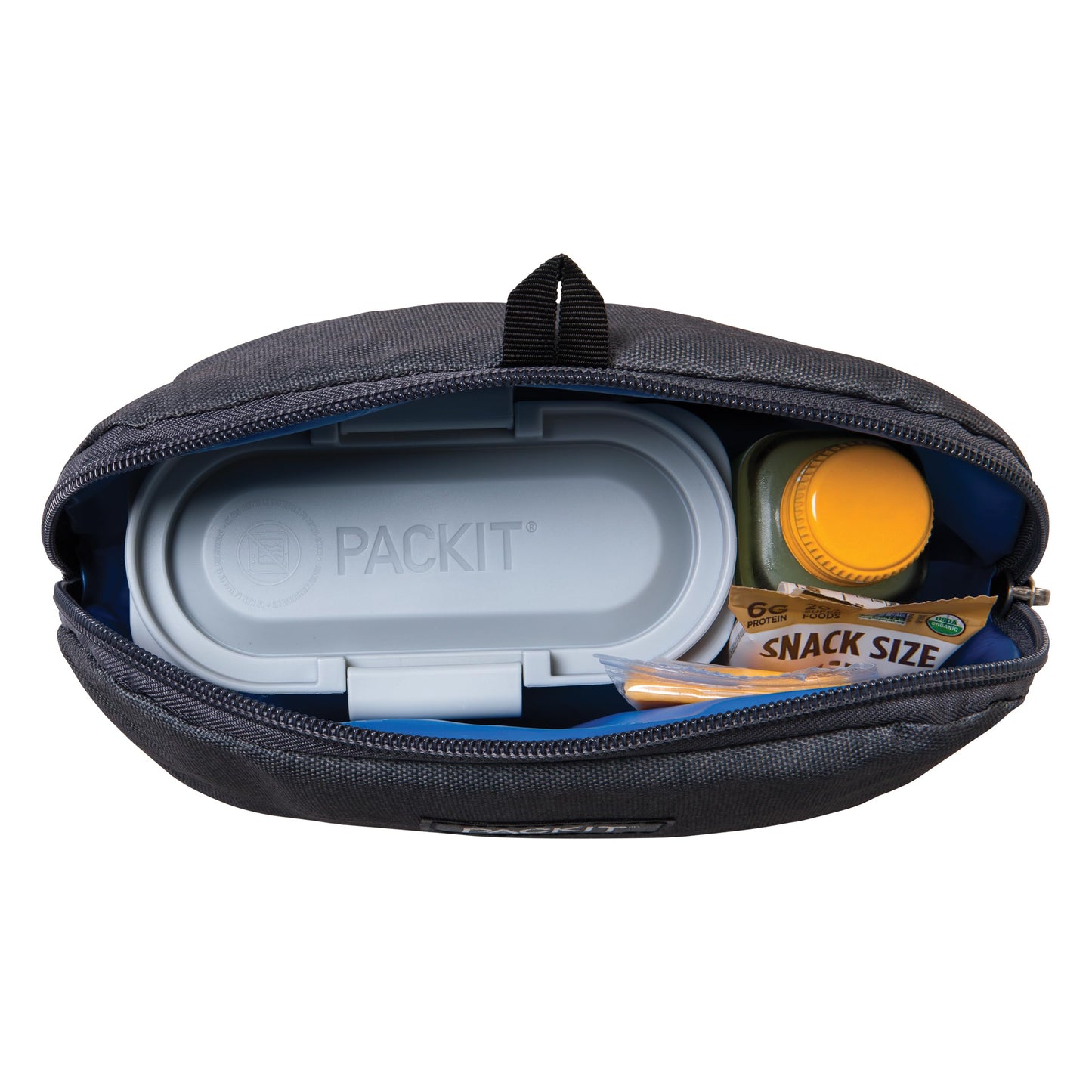 Packit Freezable Snack Bag, City Charcoal, Built With Ecofreeze Technology, Foldable, Reusable, Zip Closure, Designed For Keepin