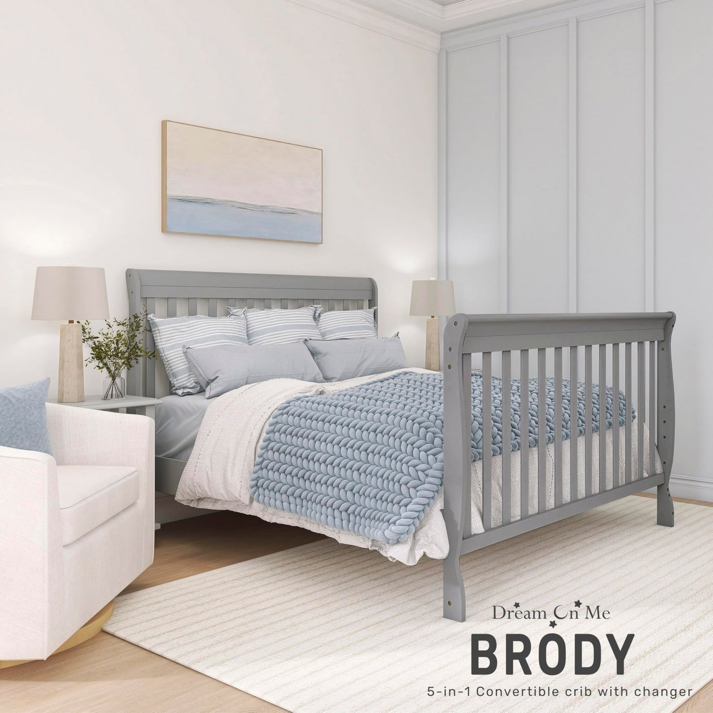 Dream On Me 5 In 1 Brody Convertible Crib With Changer
