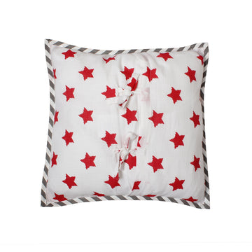 Bacati - Muslin Sports Toddler Bedding (Dec Pillow, Baseball Red/Grey)