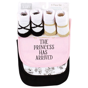 Hudson Baby Unisex Baby Cotton Bib And Sock Set, Toile, One Size