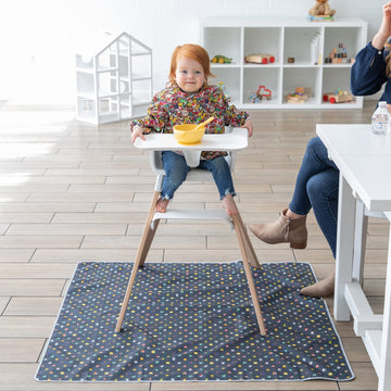 Bumkins Baby Splat Mat For Under High Chair, Nintendo Super Mario Waterproof Washable Cloth For Arts And Crafts, Playtime Mats F