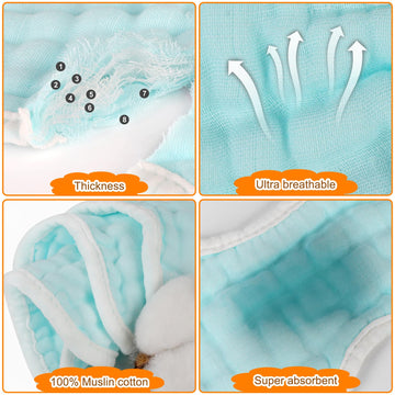 Accmor Muslin Baby Drool Bibs 8 Pack Baby Bandana Drool Bibs Soft Cotton Baby Bandana Bibs For Teething Drooling