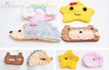 Girl'S Felt Hair Snaps, Set Of 4,Non-Slip (Whimsy Snap)