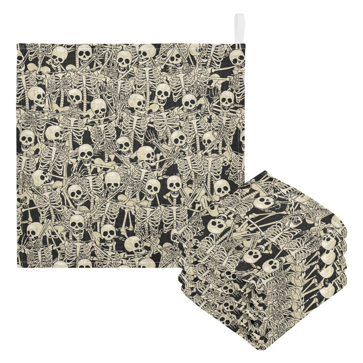 JHKKU Fun Skull Baby Washcloths Newborn Muslin Burp Cloths 3 Pack Soft Cotton Baby Face Bath Towel Drool Bibs for Infants, Girls