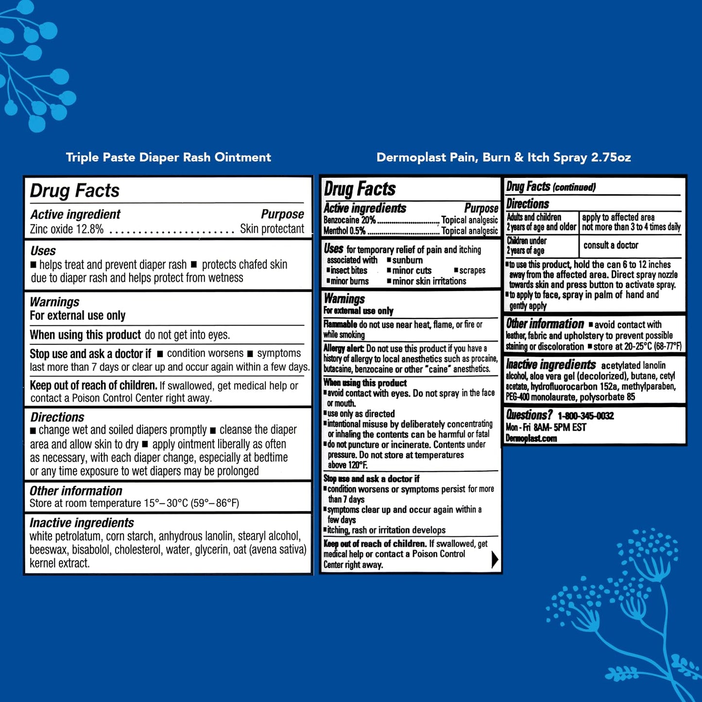 Triple Paste Mom & Baby Early Essentials Gift Set With 5 Items, Diaper Rash Ointment 8Oz Jar & 2Oz Tube, Spatula Applicator, Der