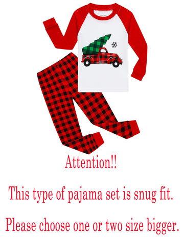 Family Feeling Baby Girls Boys Long Sleeve Pickup Truck Christmas Tree Plaid Pajamas Sets 100% Cotton Pyjamas Toddler Infant Kid