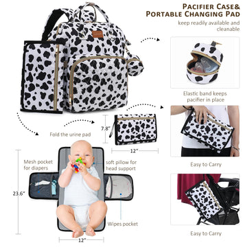 Rosegin Diaper Bag Backpack With Changing Pad, Pacifier Case, Baby Bag For Boy Girl Toddler - Large, Stylish, Waterproof Travel