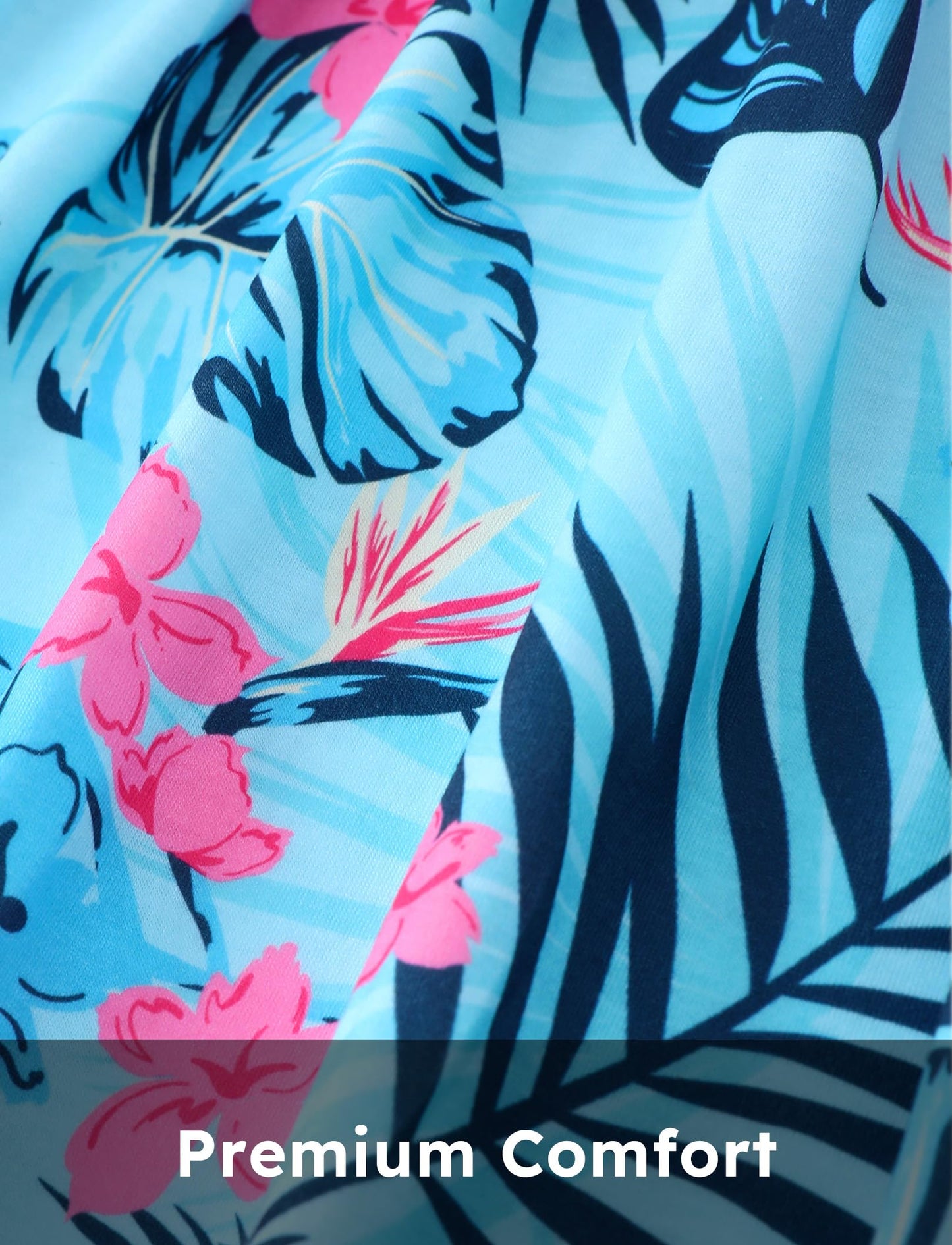 Patpat 3 Pack Toddler Girls Ruffle Sleeve A-Line Dresses Baby Girl Casual Clothes Multi-Pack Sundress, Blue Floral, 9-10Years