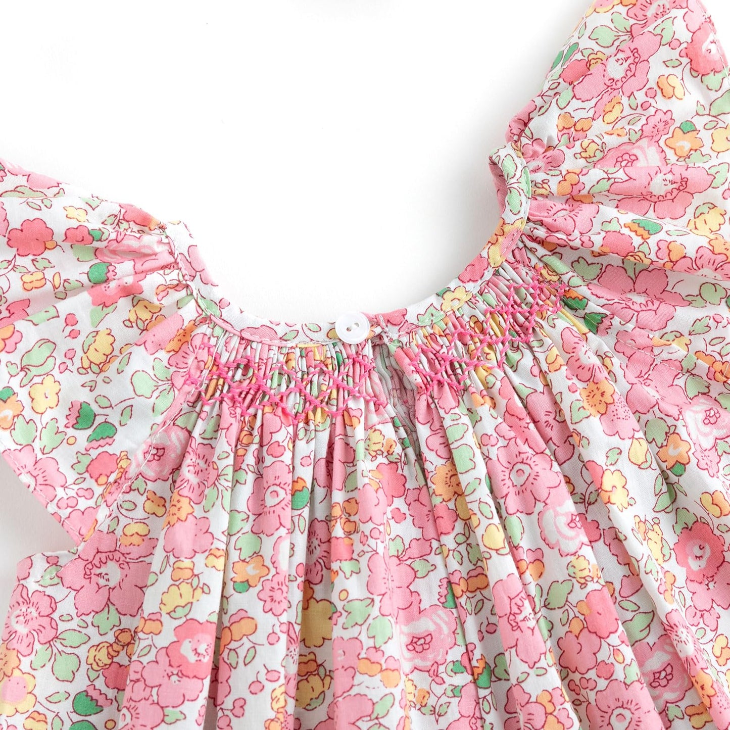 Simplee Kids Baby Floral Dress Toddler Smocking Dress Little Girls Casual Dress Floral Print Sundress For Spring Summer 24M-6T