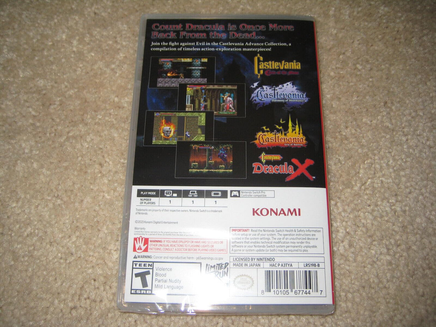 Castlevania Advance Collection Classic Edition - Aria Of Sorrow Cover