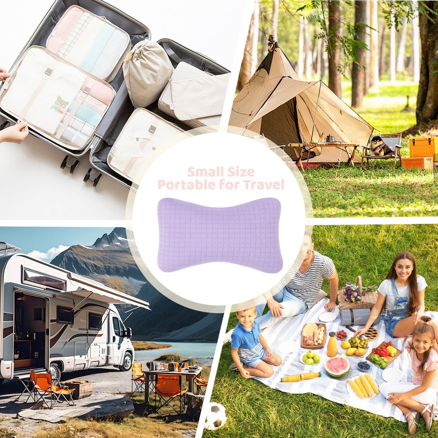 Vocheer 11X7In Mini Travel Pillow, Small Pillows For Sleeping, Tiny Pillows For Neck, Wrist, Lumbar And Knee, Pets Pillow, Cotto