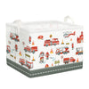 Clastyle Rectangle Large Red Fire Car Boy Gift Basket Collapsible Spotted Dog Engine Book Shelf Basket Toy Clothes Cube Storage