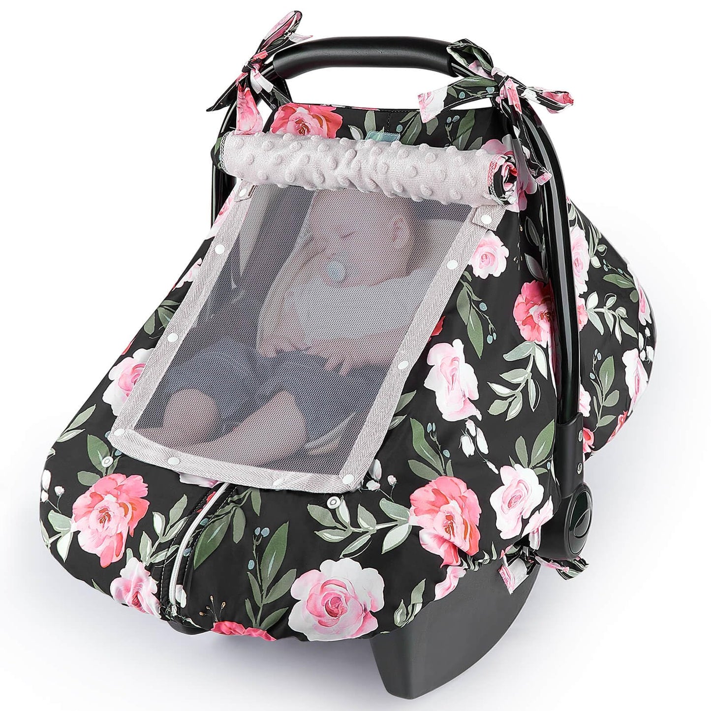 Unicorn Castle Baby Car Seat Cover Infant Car Seat Covers for Babies Breathable Car Seat Canopy Mesh Window Carseat Cover for Fo