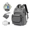 unelmoi Diaper Bad Backpack with Detachable Changing Pad, Large Capacity Waterproof Baby Bag for Moms & Dads (Gray)
