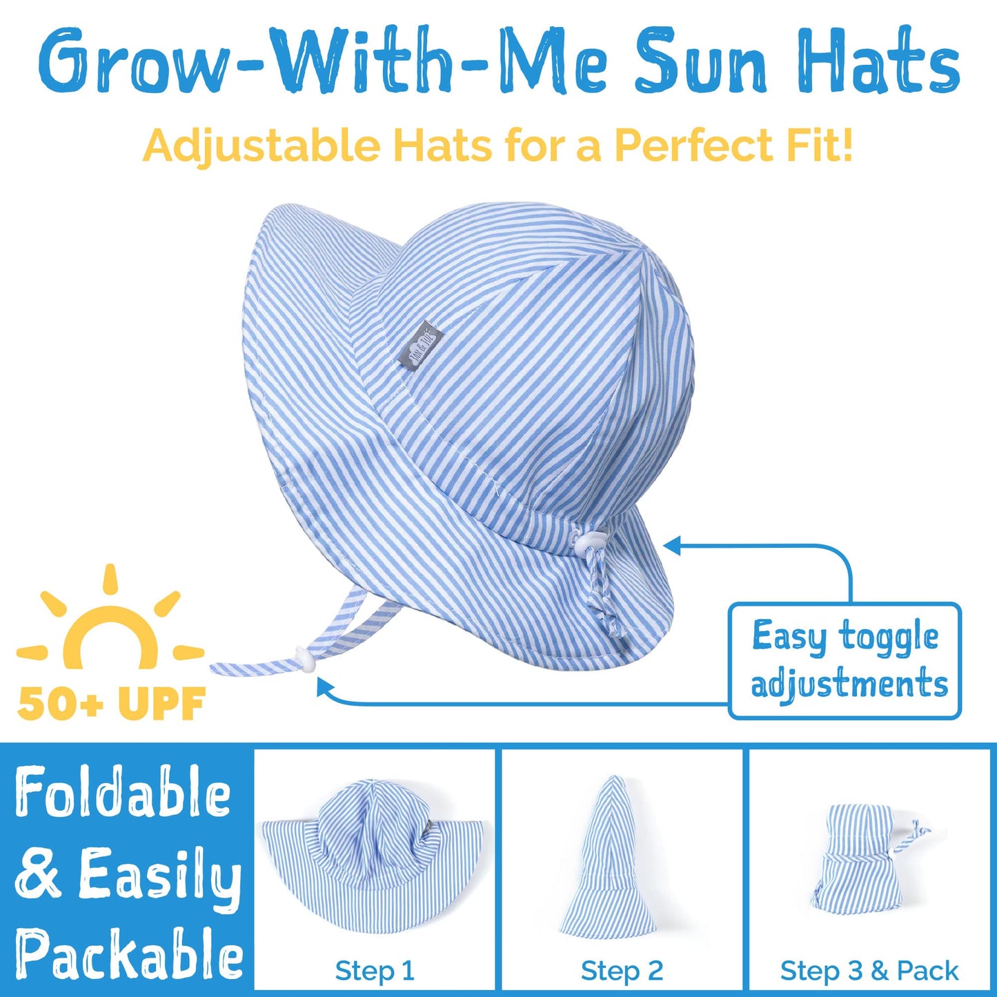Jan & Jul Baby Girl Floppy Sun-Hat With Adjustable Strap (S: 0-6 Months, Purple Daisy)
