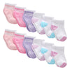 Hanes Baby and Toddler, Non-Slip Grip Ankle Socks, Boys and Girls, Multipacks, White/Pink/Heather Pink/Purple-12 Pack, 2T-3T