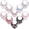 10-Pack Organic Baby Bandana Bibs - Organic Cotton Bandana Bibs For Boys, Girls, Super Absorbent Bandana Drool Bibs, Teething Bi
