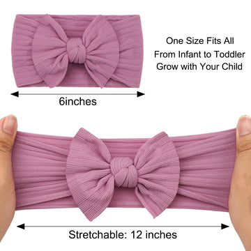 C?Llot 10 Colors Super Stretchy Soft Knot Baby Girl Headbands With Hair Bows Nylon Head Wrap For Newborn Baby Girls Infants Todd