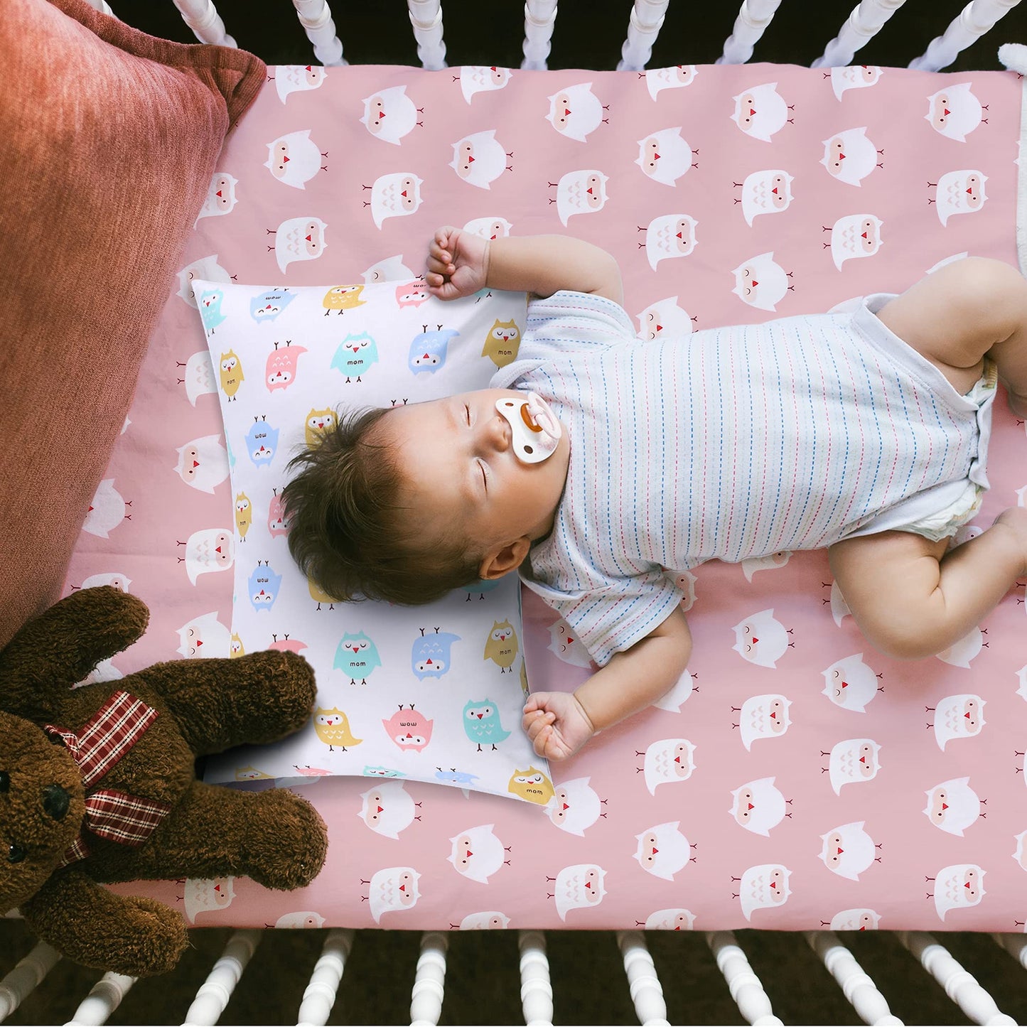 Kids Toddler Pillowcases - 2 Pack Pillowslip Case Fits Pillows Sized 13 X 18 Or 12X 16 For Kids Bedding Pillow Cover Pink/White