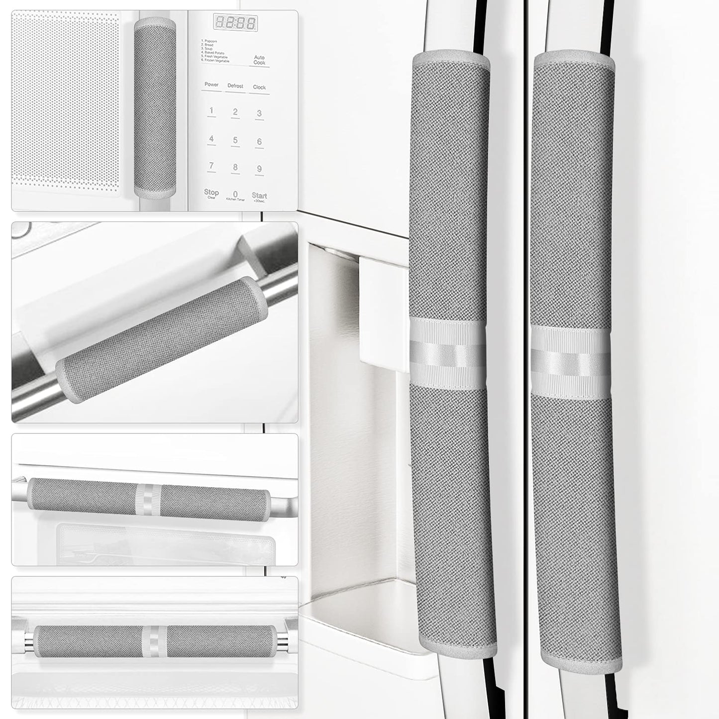 ELCOOR Refrigerator Door Handle Covers, Set of 6, Keep Your Kitchen Appliance Clean from Food Stains, Smudges, Drips, Oil, Washa