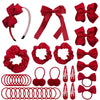 Lacgo Pack Of 37 School Uniform Hair Accessories - Hair Bow Clips Grosgrain Bow Headband Ribbon Alligator Ponytail Holder For To