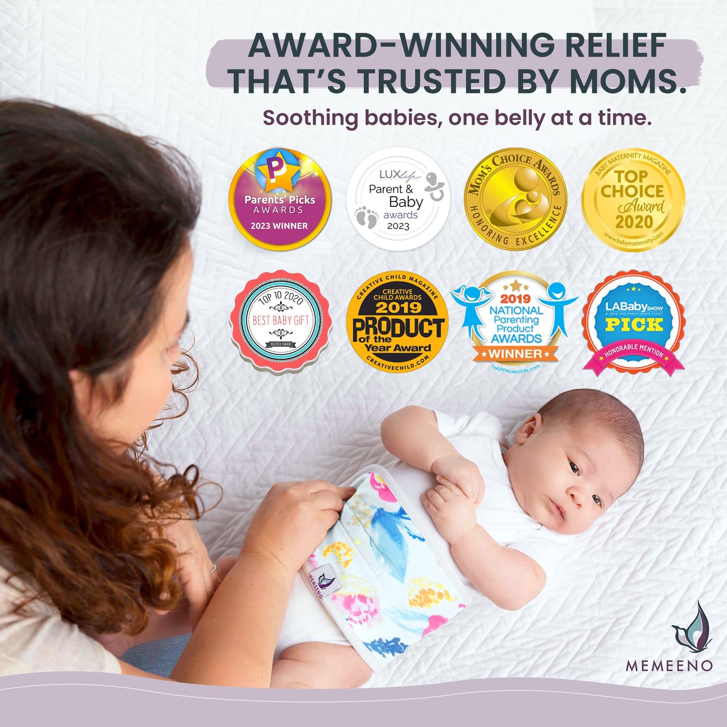 Baby Belly Band For Colic & Gas Relief - Aquarelle By Memeeno