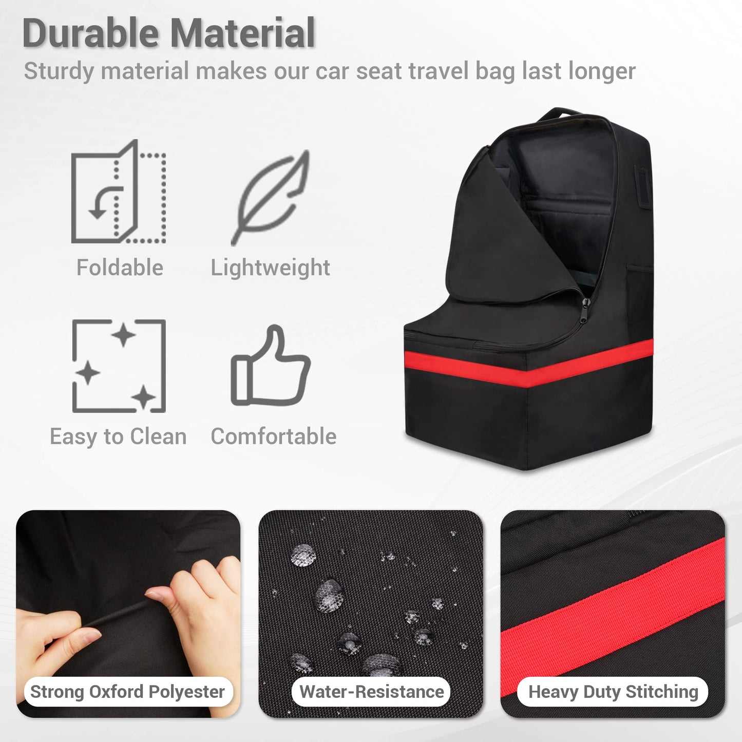 Profaster Car Seat Travel Bag - Padded, Comfortable, Durable, Roomy Gate Check Carseat Cover Backpack Fits 3-In-1,Convertible, B