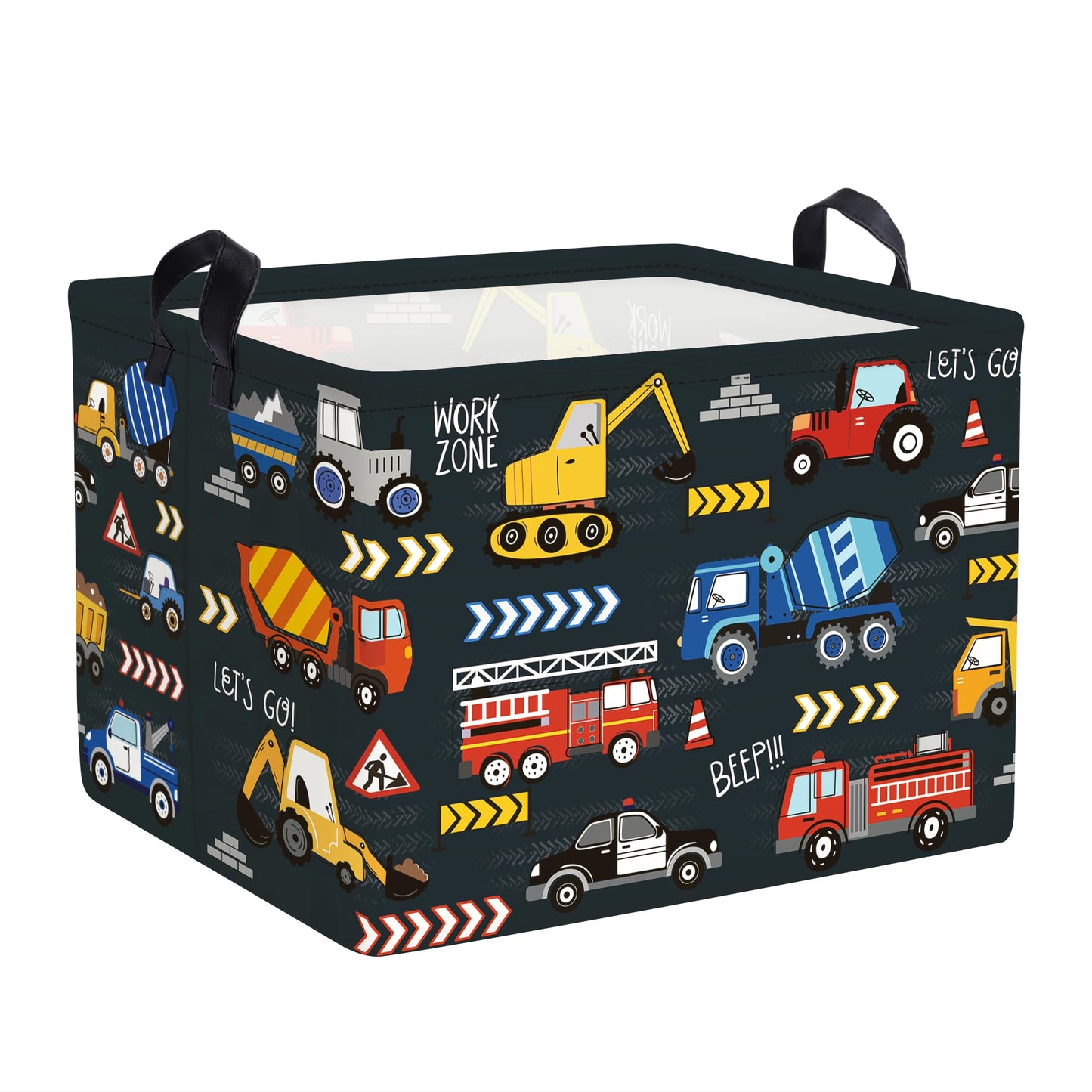 Clastyle City Car Baby Laundry Hamper Kid Storage Basket Boy Gift Toy Box Collapsible Clothes Organizer Nursery Bin for Bedroom,