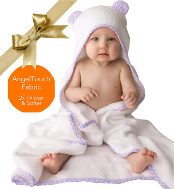Channing & Yates Premium Boutique Baby Towels For Girls - Hooded Girl Towel & Washcloth Set - Organic Viscose Made From Bamboo B