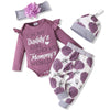 Renotemy Infant Clothes Baby Girl Stuff Long Sleeve Romper Pants Set 0-3 Months Purple