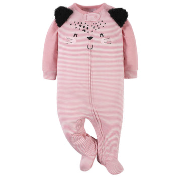 Gerber Baby Girls 2-Pack Sleep 'N Play Leopard Pink Preemie