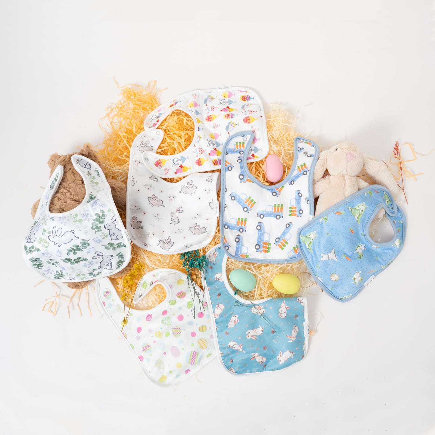 Totbasic Super Soft Baby Bibs For Spring Time, 18-Pack Light Girls Boys Drooling And Teething Bibs For 0-36 Months Infants Squar