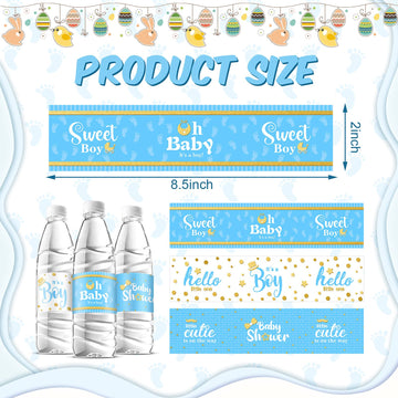Teling 80 Pieces Baby Shower Water Bottle Labels Waterproof Water Bottle Stickers Wrappers Labels For Baby Shower Party Decorati