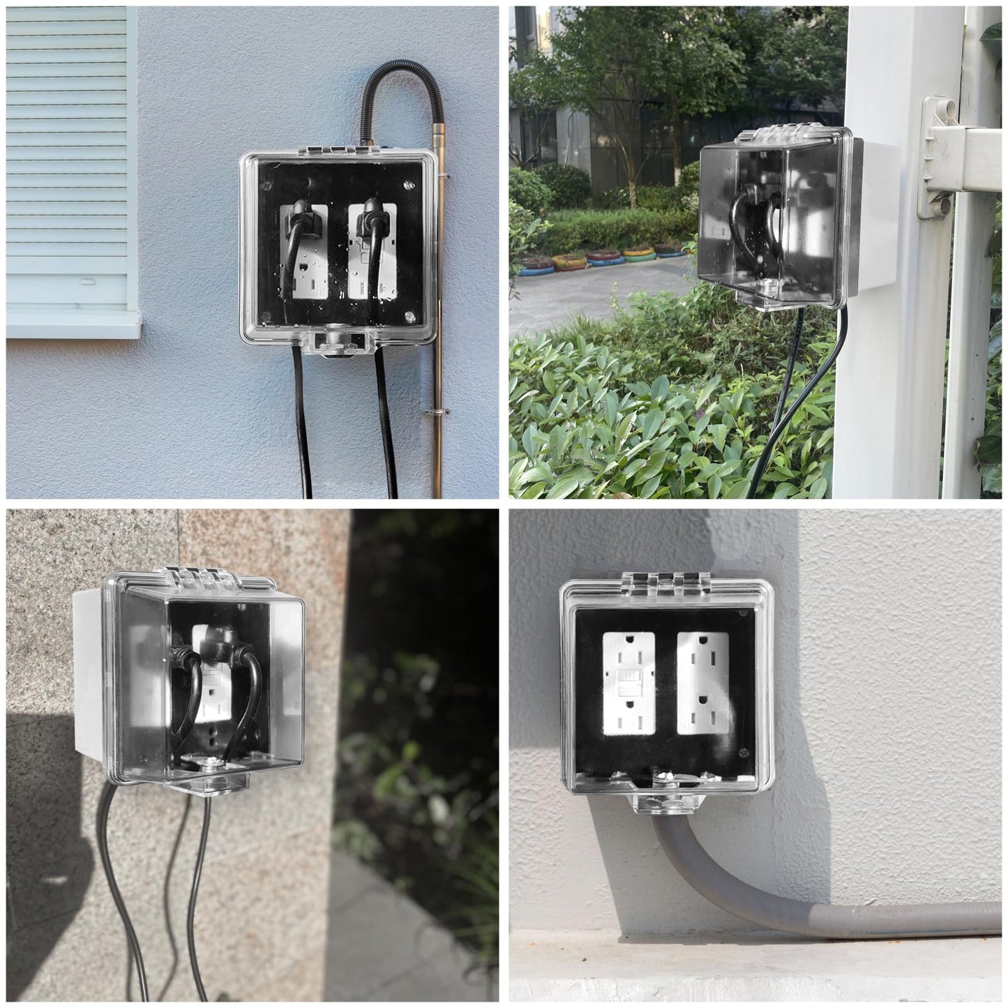 Pilispark 2-Gang Baby Safety Dual Outlet Cover Box - Key Lock For Much Better Toddler Proofing, Easier Operation, Simple 4 Step