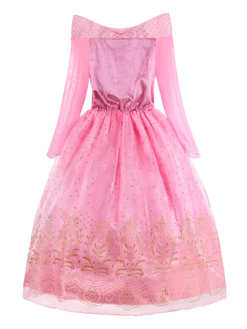Relibeauty Girls Princess Dress Up Costume With Accessories, 4, Pink