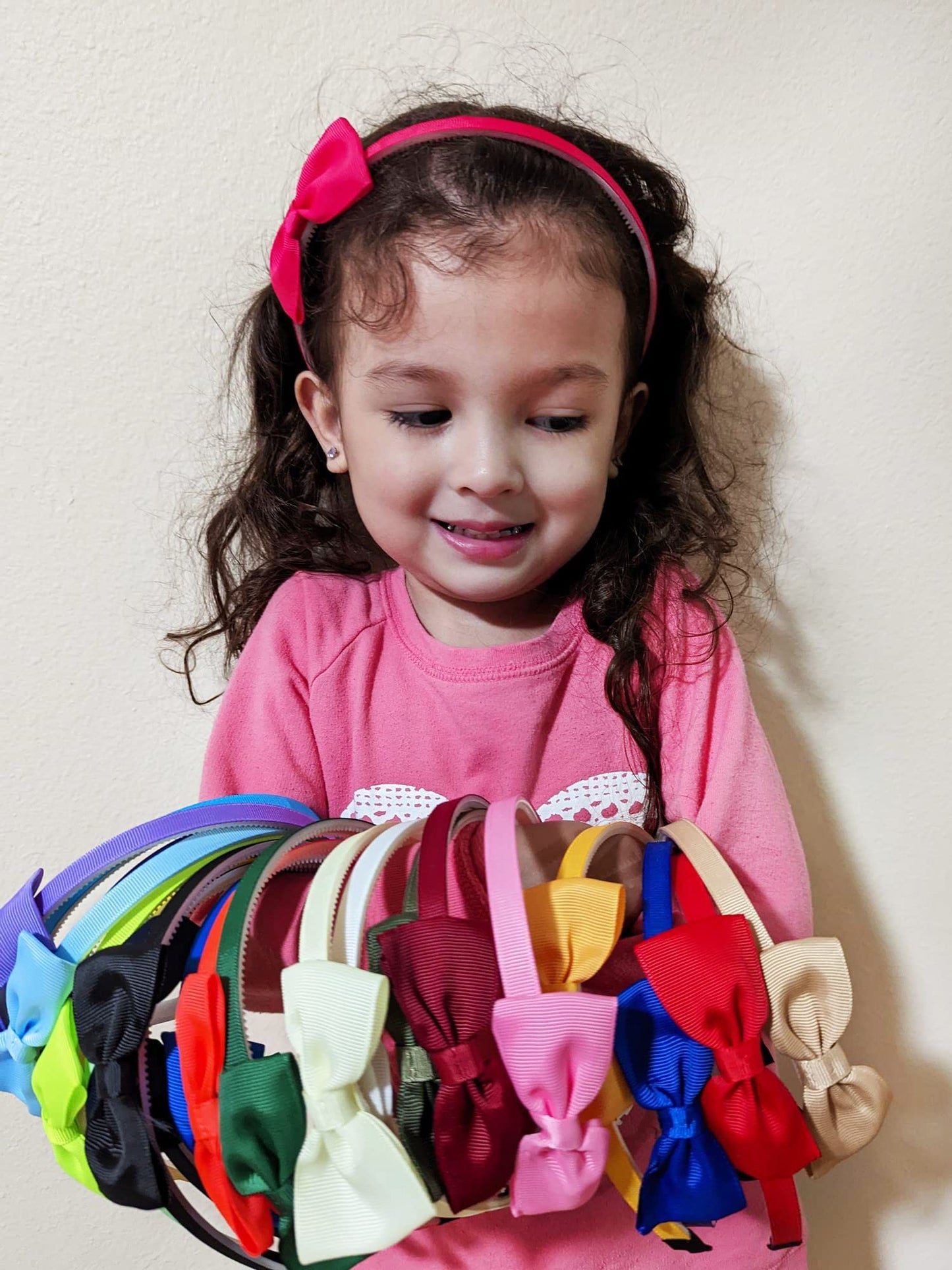 Bows Headbands For Girls Toddler, 22Pcs Ribbon Hair Bow Head Bands For Kids Children Cute Hairbands For Daily School Hair Access