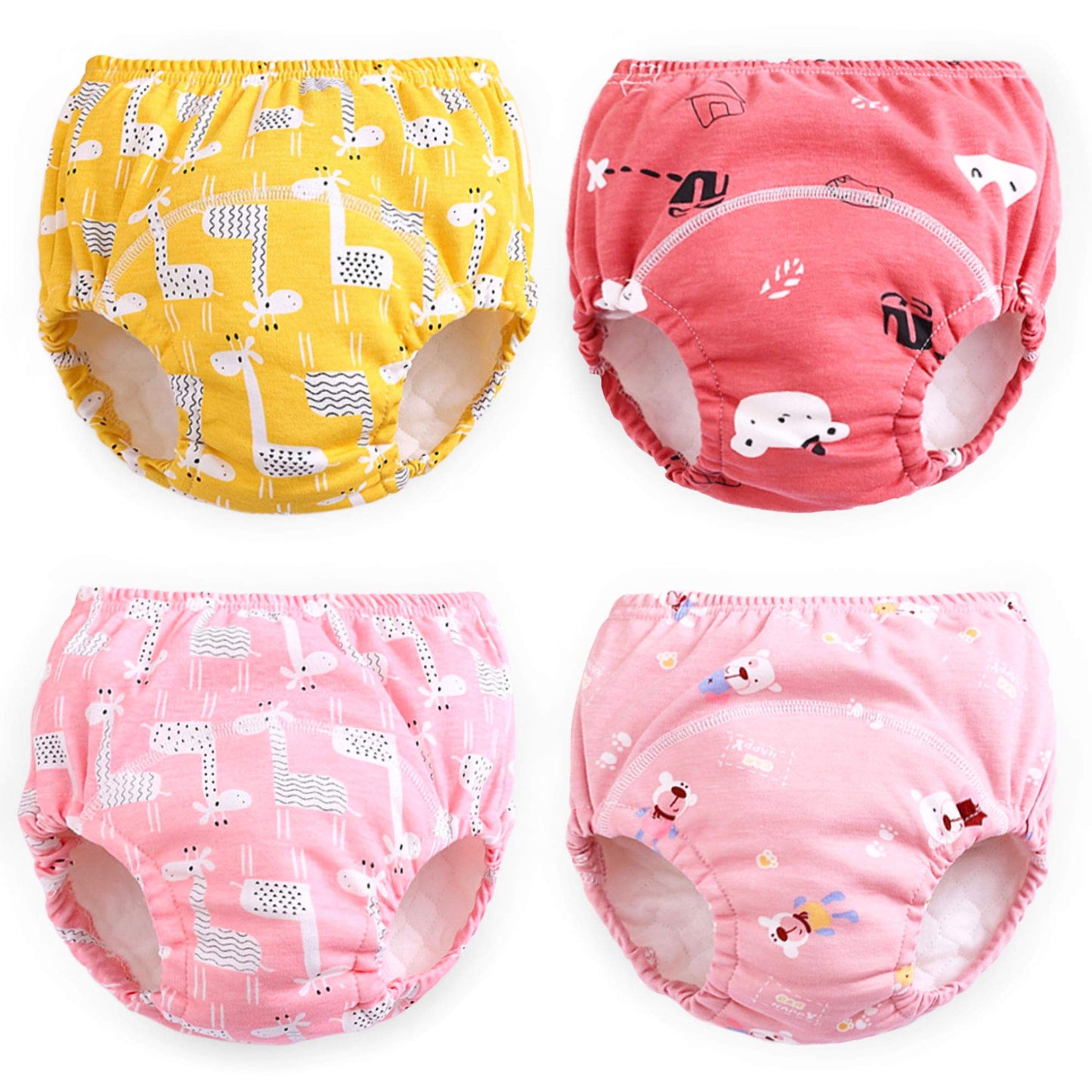 Max Shape Potty Training Pants Girls 2T,3T,4T,Toddler Training Underwear For Baby Girls 4 Pack Red, 2T