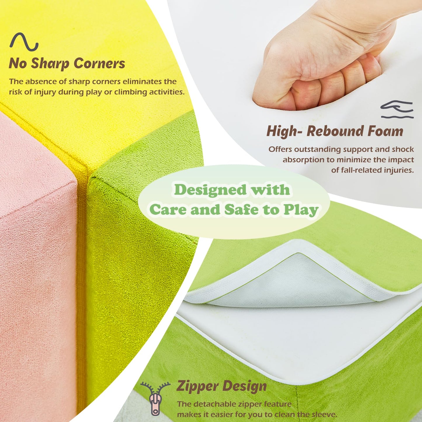 Quchi 5-Piece Climbing Toys For Toddlers, Toddler Climbing Toys Indoor With Foam Ball Pit (Balls Not Included), Soft Foam Climbi