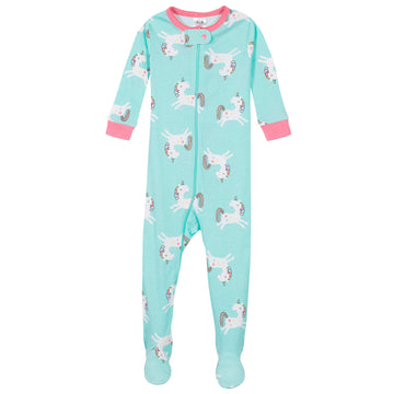 Gerber Baby Girls' 2-Pack Footed Pajamas, Unicorns Pink, 12 Months