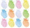Rative Newborn Baby Cotton Gloves Sleep Sleeping No Scratch Mittens Mitts Set For 0-6 Months Boys Girls (12 Pairs/Assorted)