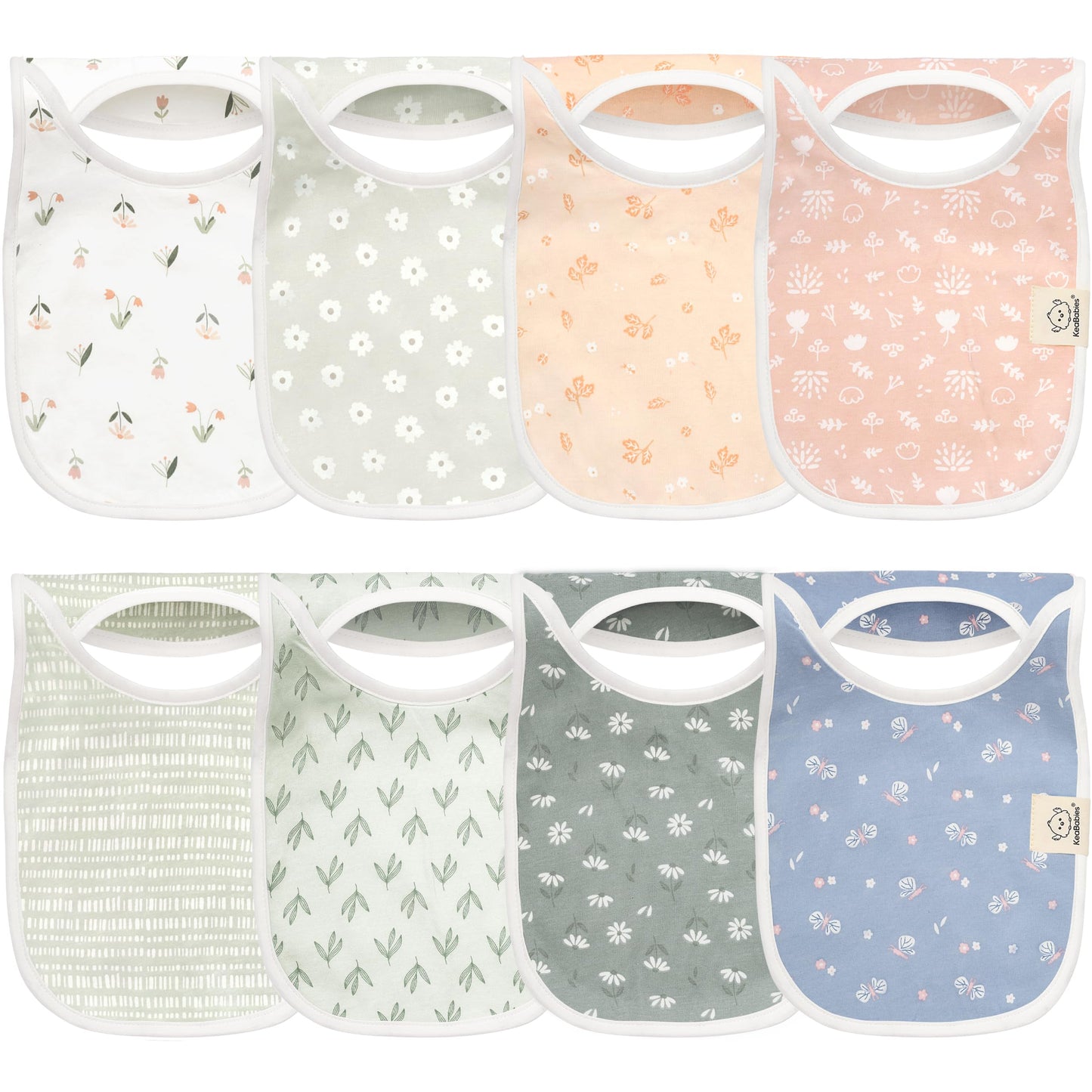 KeaBabies 8-Pack Baby Bibs for Boys, Girls - Pullover Bibs for Drooling Teething Baby Girl & Boy Toddler, Newborn, Soft & Absorb