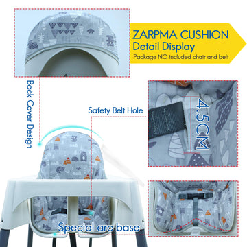 Zarpma Cotton Seat Covers For Ikea Antilop Highchair,Cotton Surface And Cotton Padded,Forest Pattern Foldable Baby Highchair Cov