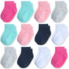 Jakidar 12 Pair Baby Toddler Socks Non-Slip Grip Cotton Ankle Socks For Boys Girls Non Skid Soles For Infants Kids, Pink White,6