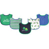 Luvable Friends Unisex Baby Cotton Terry Drooler Bibs With Peva Back, Turtle, One Size