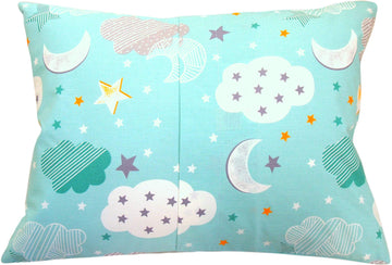 Toddler Pillow Case 13 X 18 - Star Pillow Case Cover Travel Size, Cotton Toddler Pillowcase Star, Moon Child Pillow Case, Green