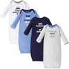 Luvable Friends Unisex Baby Cotton Gowns, Gentleman, 0-6 Months Us